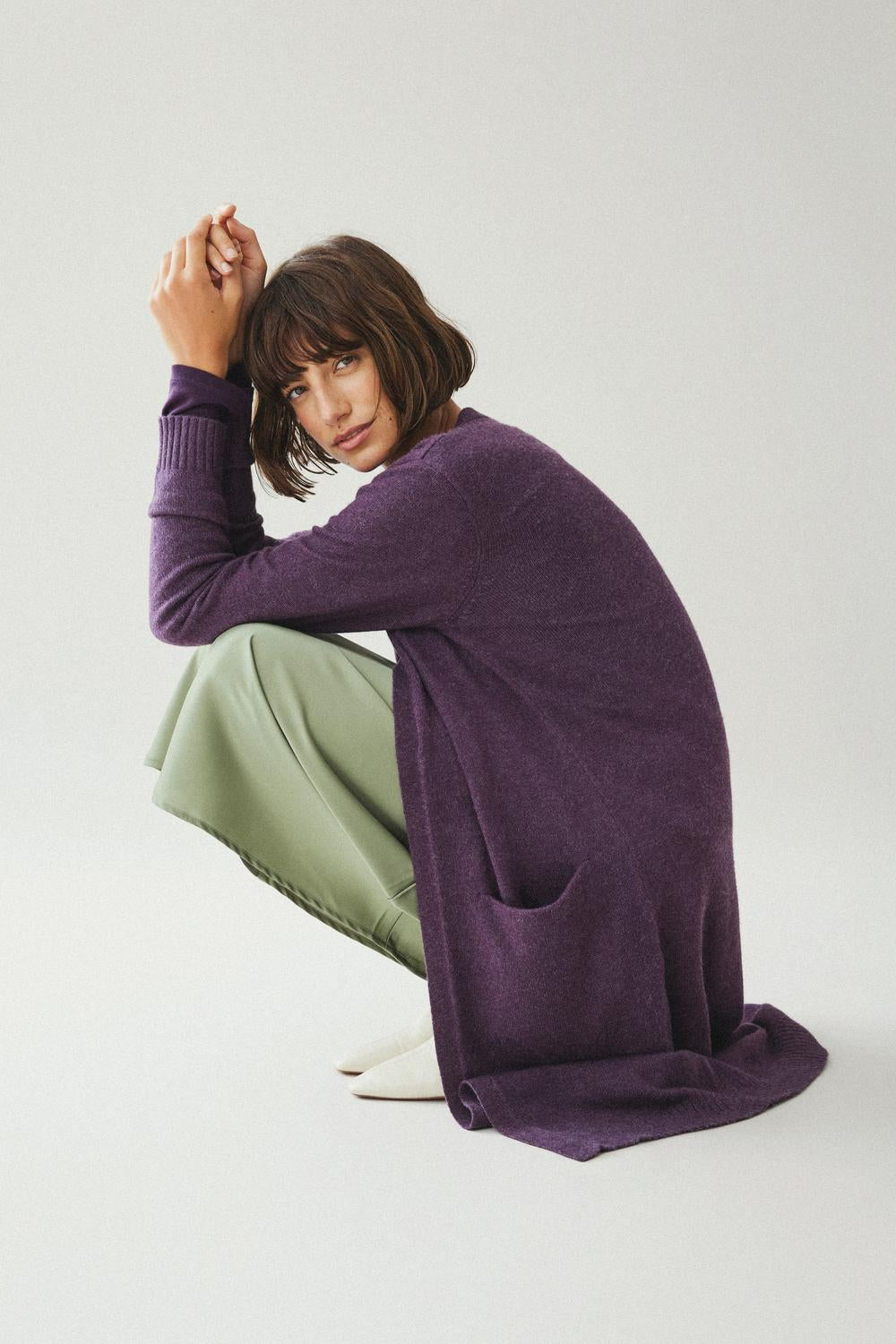 VIRIL Knit Cardigan - Plum Perfect