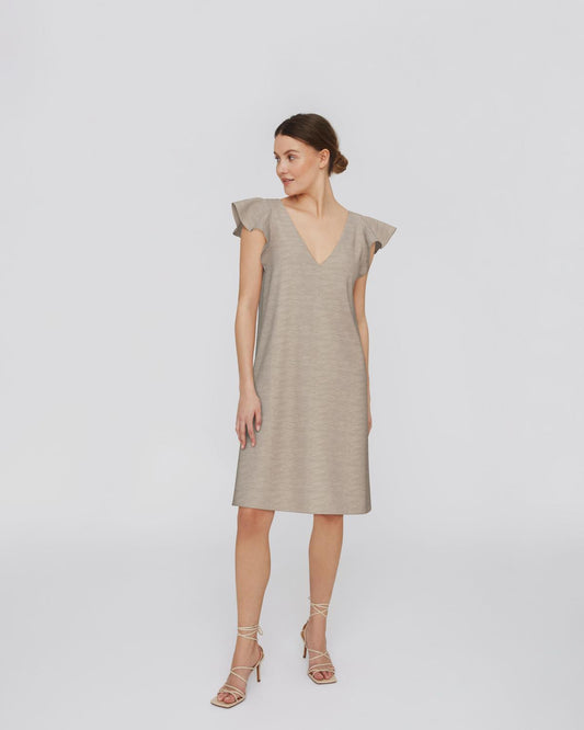 VIKEVINA Short Dress - Doeskin