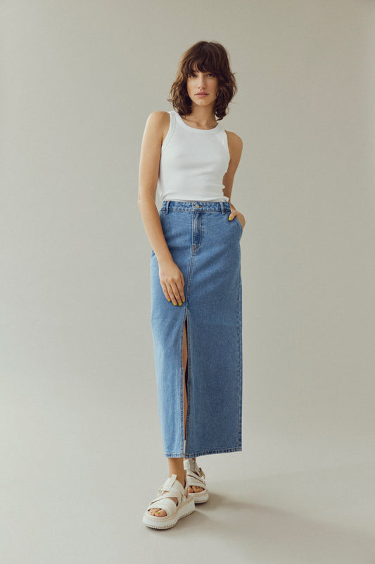 VIKIRA Skirt - Light Blue Denim